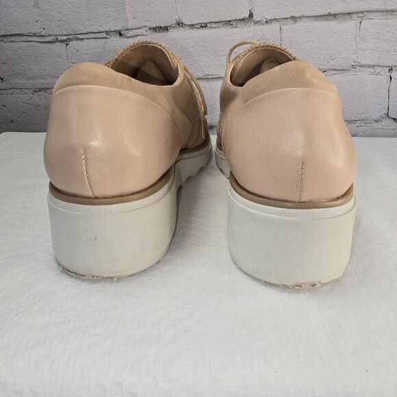 WOMENS CLARKS SHARON CRYSTAL LACE UP OXFORD SUEDE AND LEATHER WEDGE BOTTOM SIZE - Picture 6 of 7